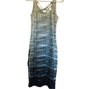 Marc New York Tie Dye Ombre Maxi Dress Sleeveless Casual Cross Back Summer Small